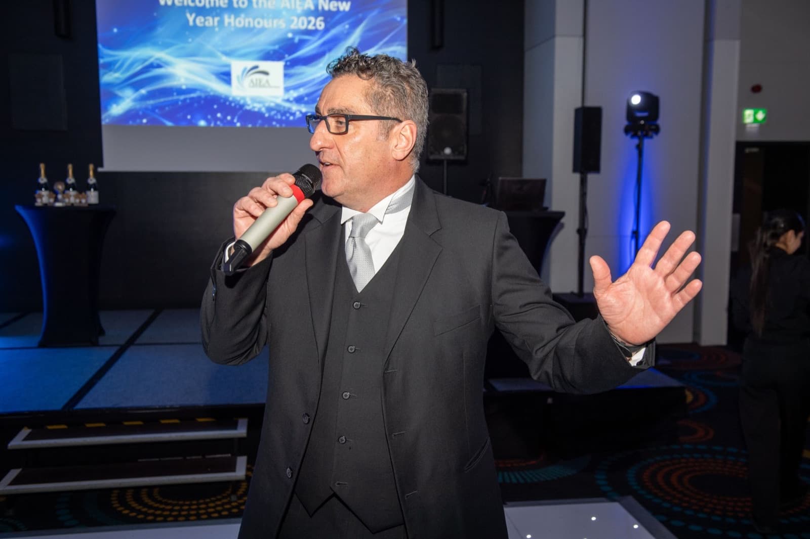 Alan Elston hosting a live event