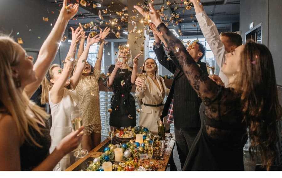 A room celebrating together
